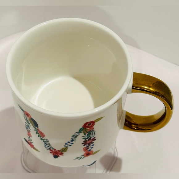 Opalhouse Monogram Letter *M * Floral Porcelain Coffee Mug Tea Cup (003990) - Picture 4 of 5